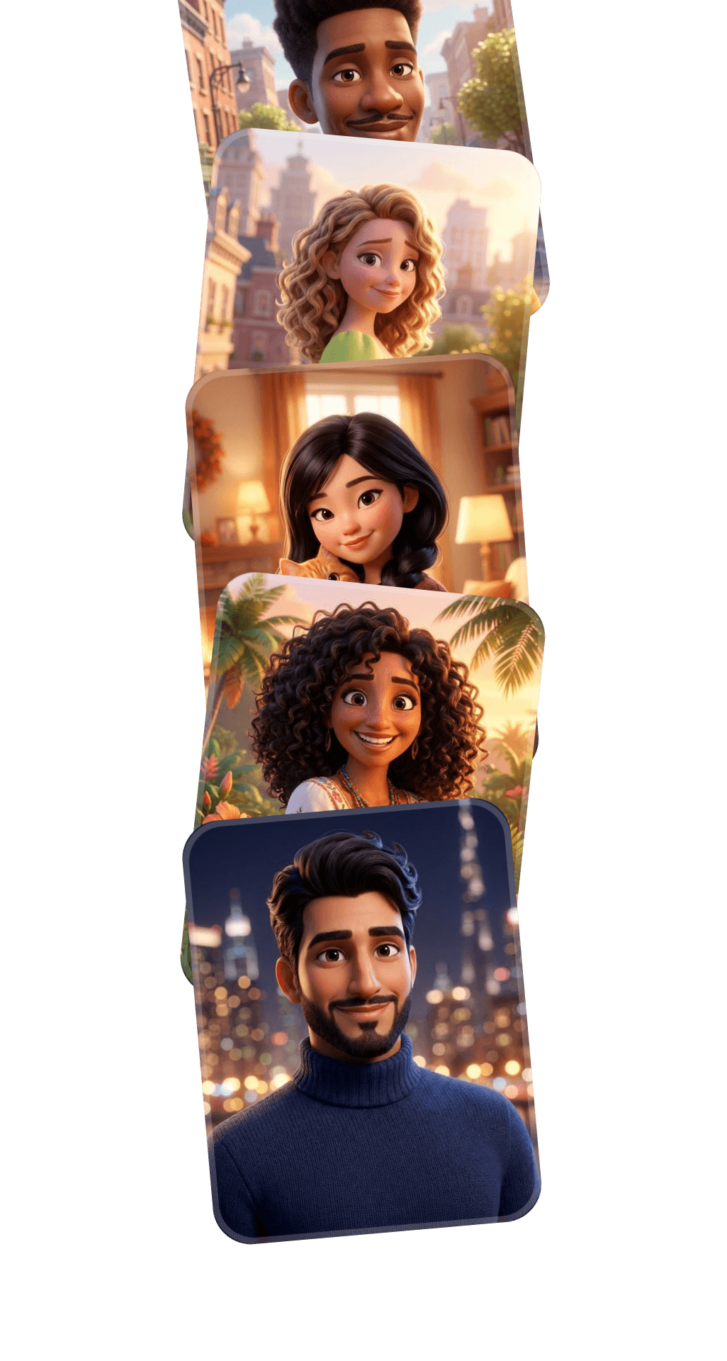 Gallery of AI portrait styles and scenes available in EnvyMe app